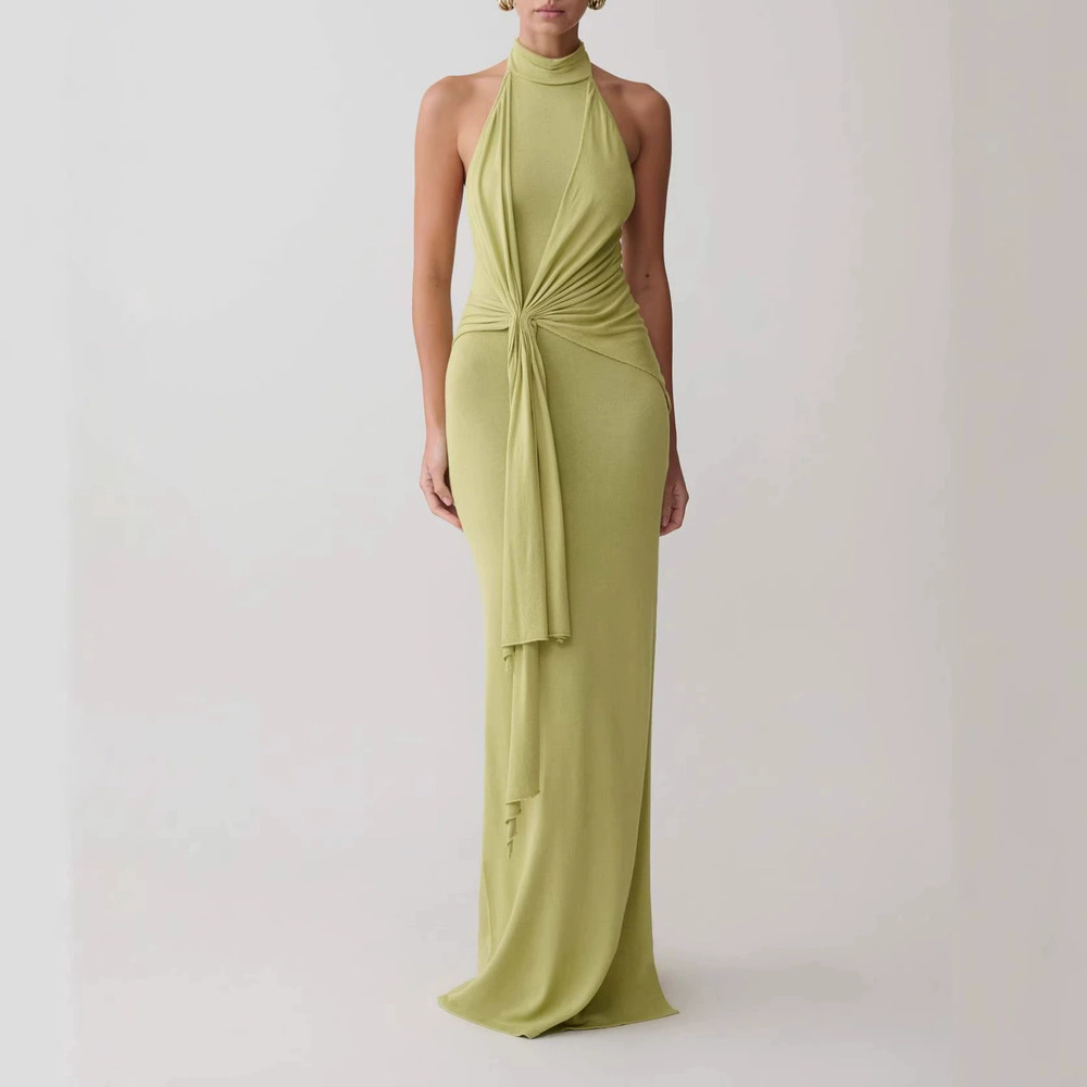 Forever 21 Women's Sleeveless Pleated Light Green Bodycon Summer Dress